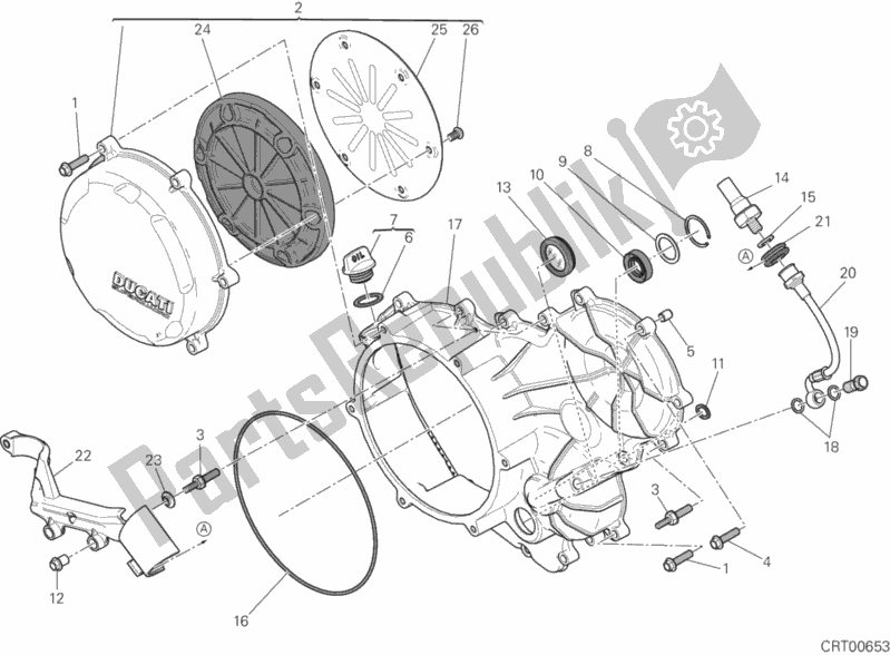 Tutte le parti per il Coperchio Carter Lato Frizione del Ducati Superbike 1199 Panigale Superleggera USA 2014